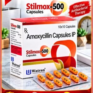 Amoxycillin (500mg) Capsules IP - STILMOX-500 (Box of 10 Strips) (10X10) (Buy 5+ for 530)
