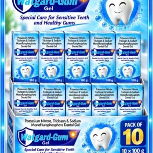 Tooth Paste - Watgard - Gum Gel - 100 gm (Pack of 10) Potassium Nitrate, Triclosan & Sodium Monoflurophosphate Dental Gel
